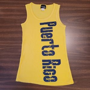 Puerto Rico Distressed Graphic Letters Muscle Tank